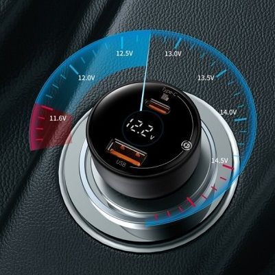 Автомобильное зарядное устройство для телефона в прикуриватель Baseus Superme Digital Display PPS Dual Quick Charger Car Charger, 100W, зарядка с дисплеем, черная