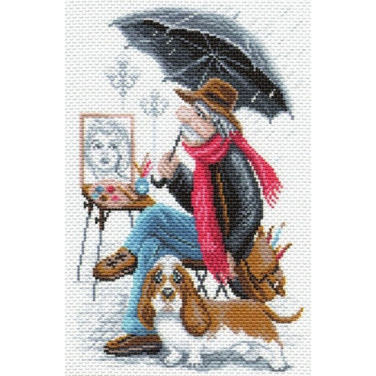 Схема вышивки художников. Вышивка на канве с нанесенным рисунком. Канва с нанесенным рисунком для вышивки крестом. Вышивка художник. Канва с нанесенным рисунком люди.