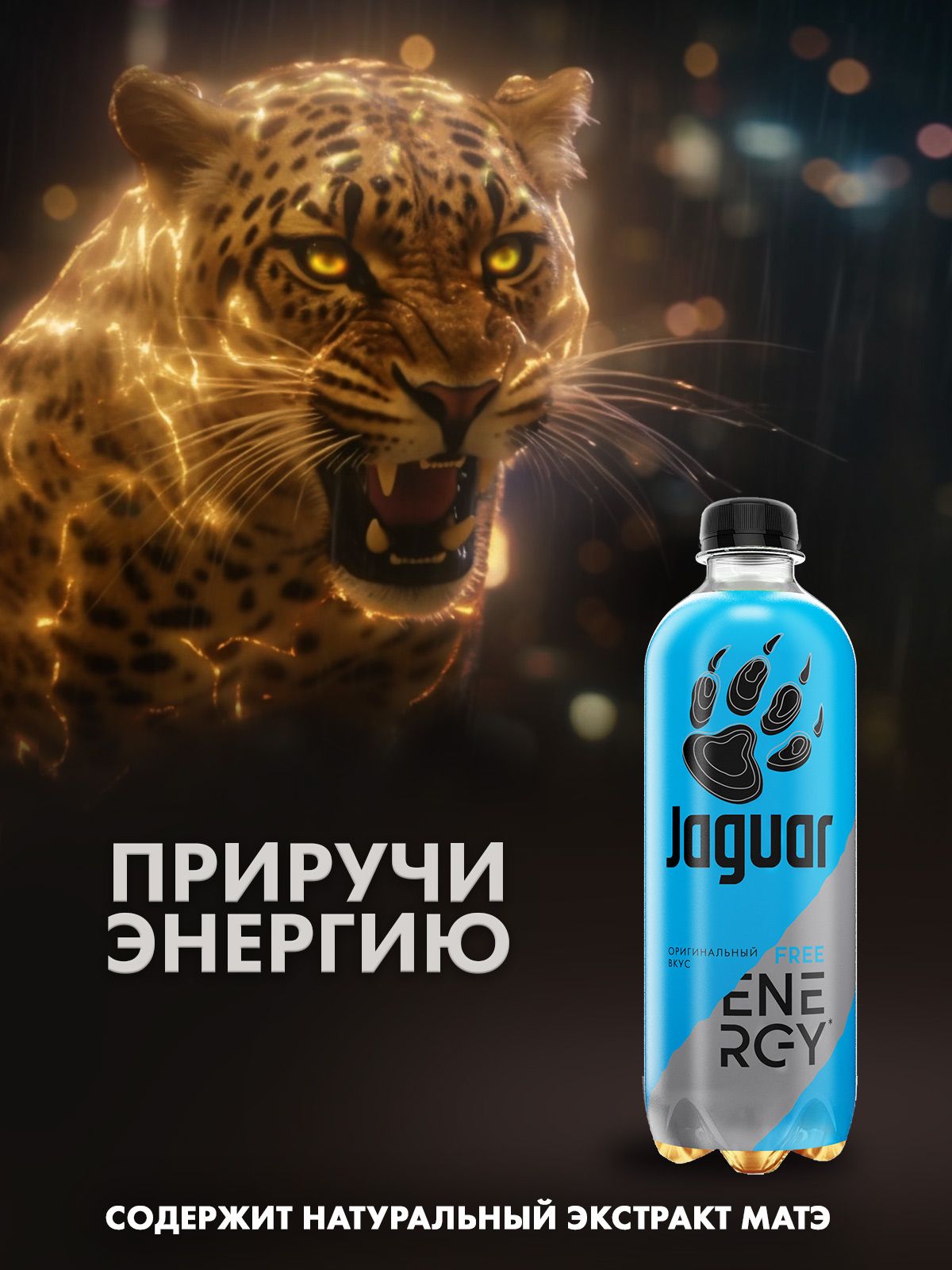 Энергетический напиток Jaguar Free 0,47 л x 12 шт. ПЭТ - купить с доставкой  по выгодным ценам в интернет-магазине OZON (720318873)