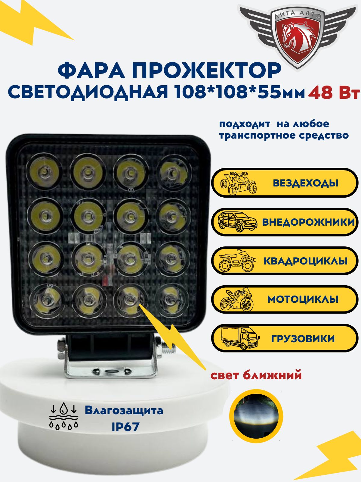Светодиодные фары купить на OZON по низкой цене