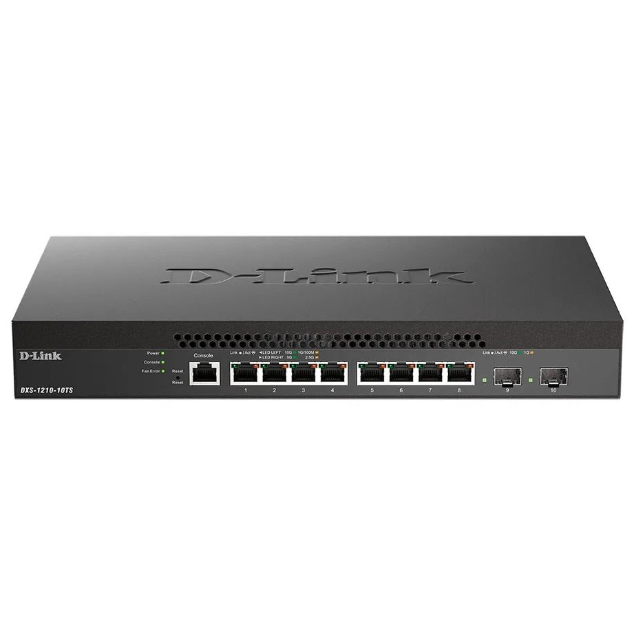 Коммутатор/DXS-1210-10TSSmartL2+Switch8x10GBase-T,2x10GBase-XSFP+,CLI,RJ45Console