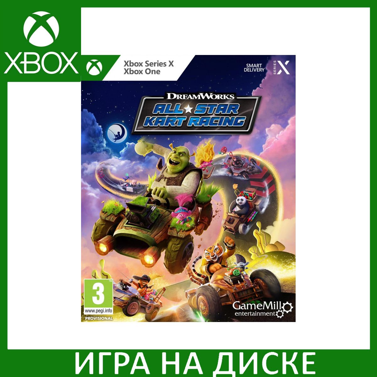 Игра DreamWorks All-Star Kart Racin (Xbox One, Xbox Series, Английская  версия)