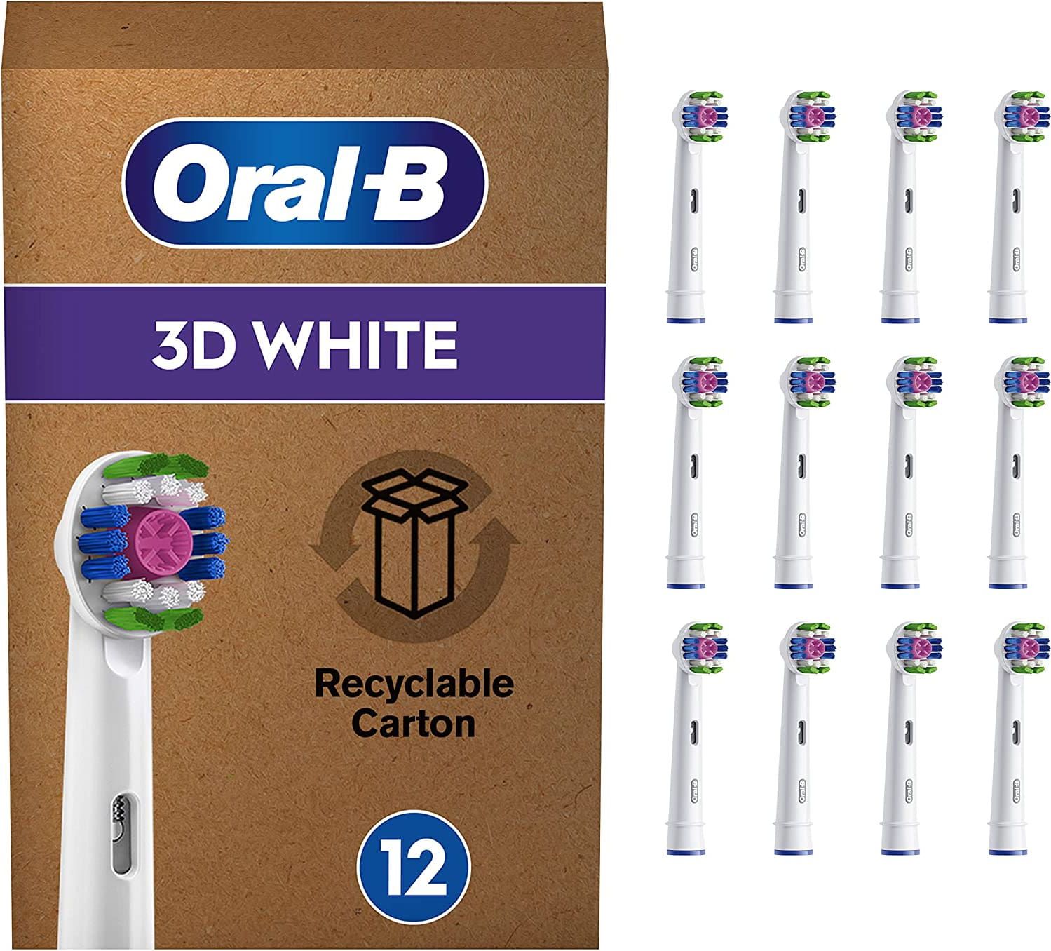 Насадки Oral-B Pro 3D White, для электрической зубной щетки, для отбеливания зубов, 12 шт