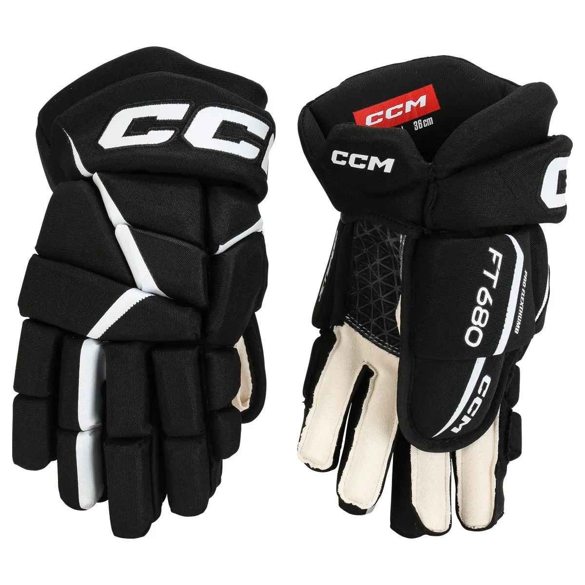 Перчатки хоккейные CCM JETSPEED FT680 SR (BLK/WHT 14")