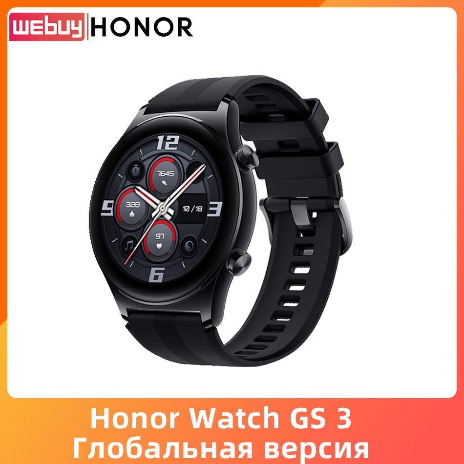 HonorУмныечасыГлобальнаяверсияHonorWatchGS3Умныечасы1,43-дюймовыйAMOLED-экранGPSЧасы,46mm