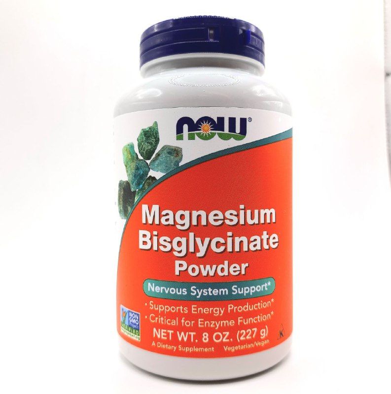 Бисглицинат магния из США Now Magnesium Bisglycinate Powder 227 грамм порошок магния