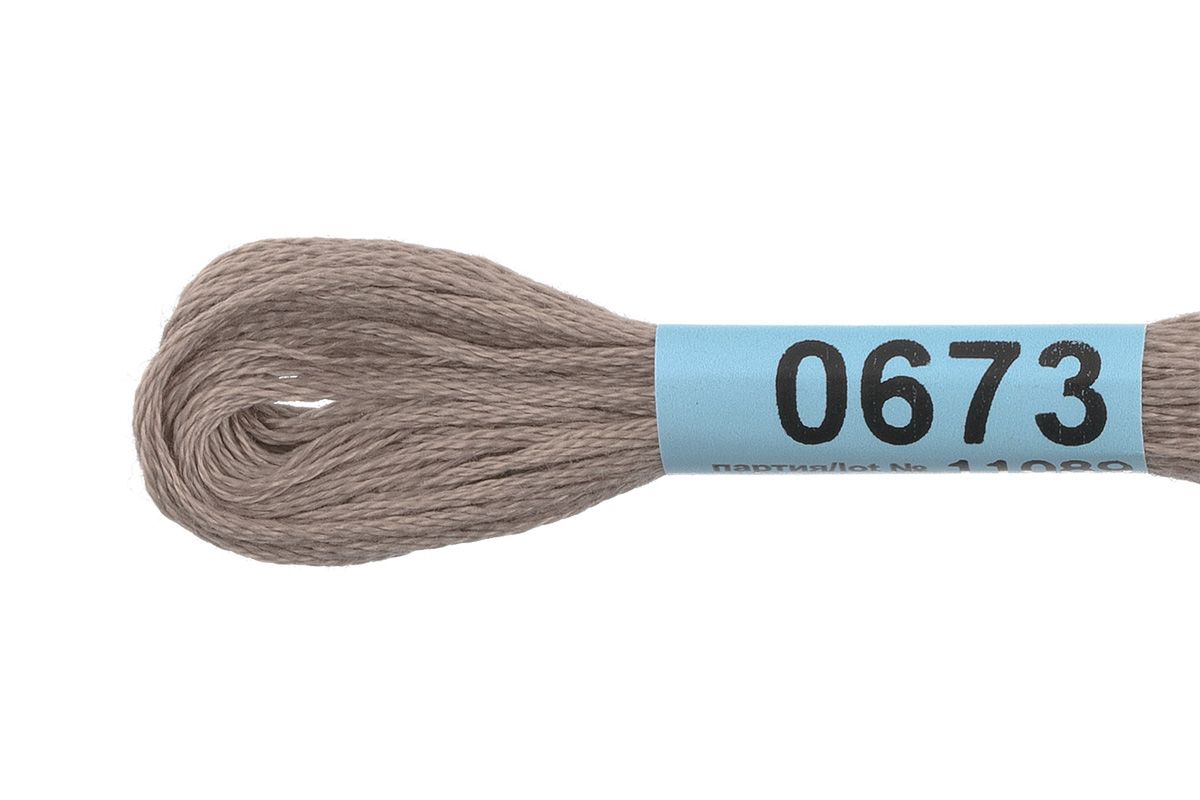 Мулине GAMMA нитки для вышивания 4 шт. по 8 м., 0673 серый