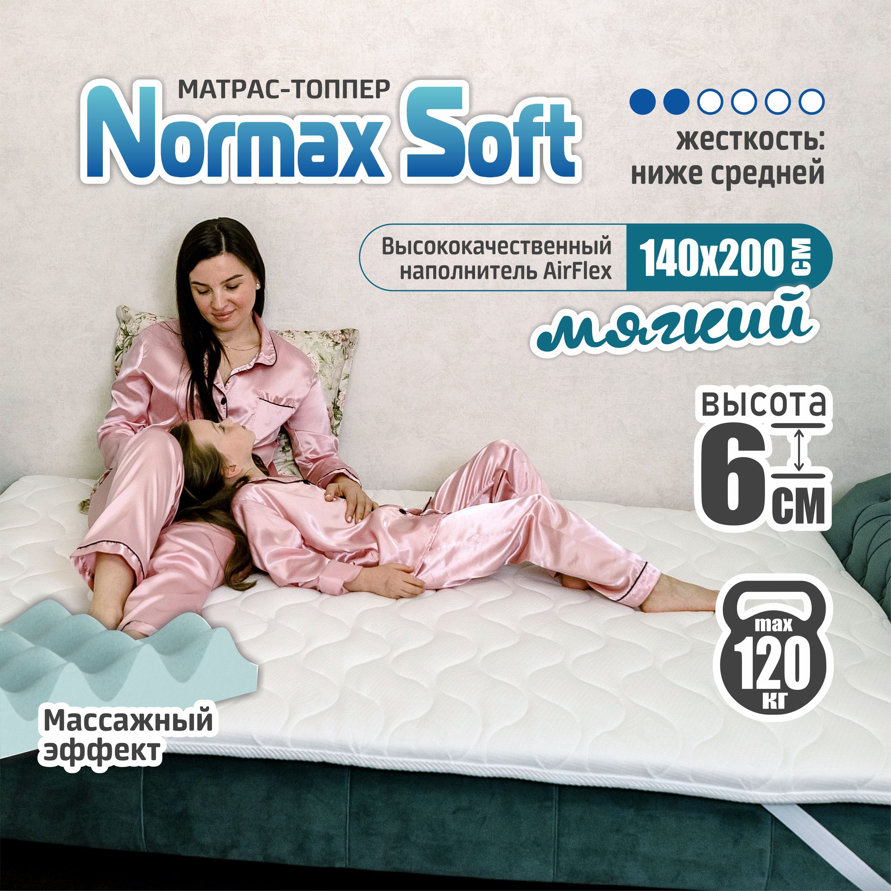 Ортопедическийтоппер-матрасSonitoNormaxSoft,6см140х200