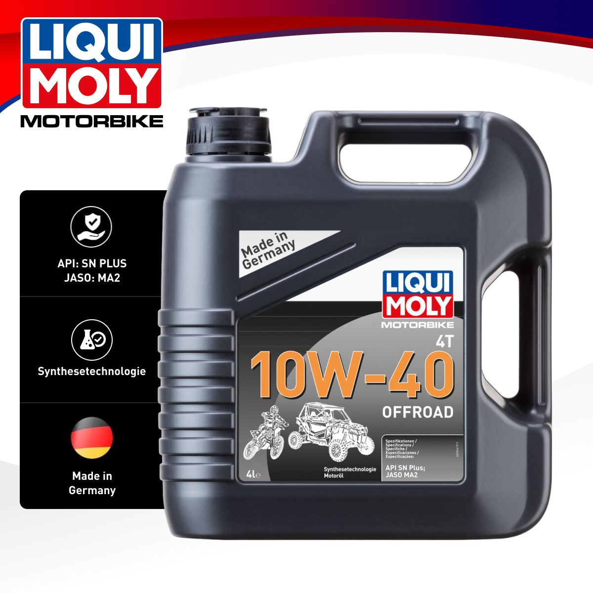 Liqui Moly MOTORBIKE 4T OFFROAD 10W-40 Масло моторное, Синтетическое, 4 л