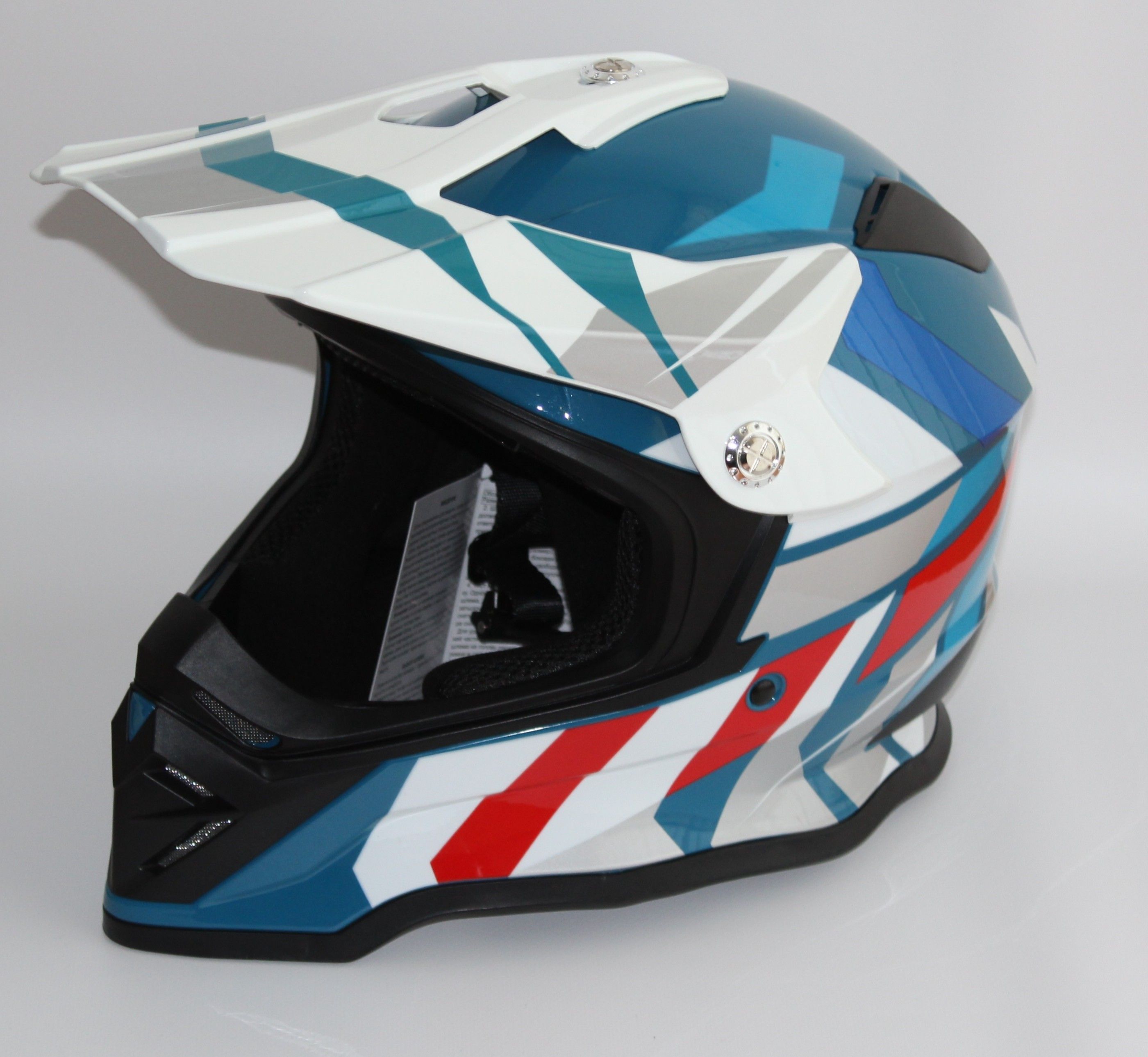Racer Мотошлем, цвет: синий, белый, размер: L - купить с доставкой по ...