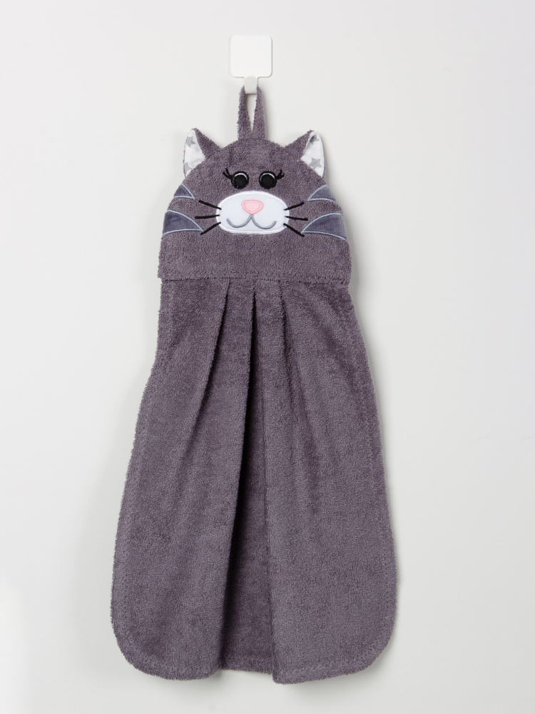 Мини-полотенце Fluffy Bunny "Кот" Серый #1
