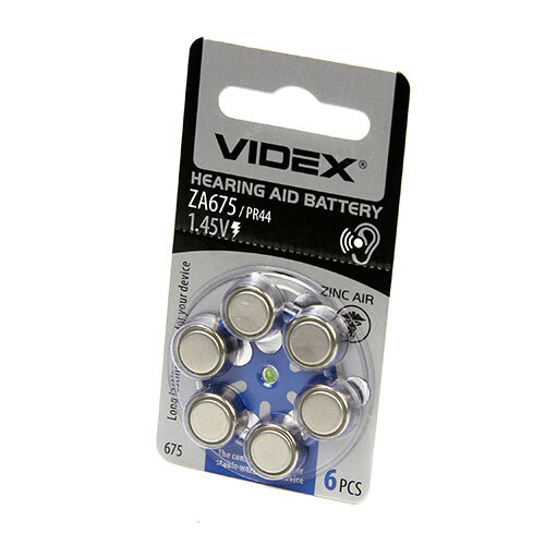Батарейка Videx ZA675 (PR44, AC675, DA675, V675A), 6шт. — купить в ...