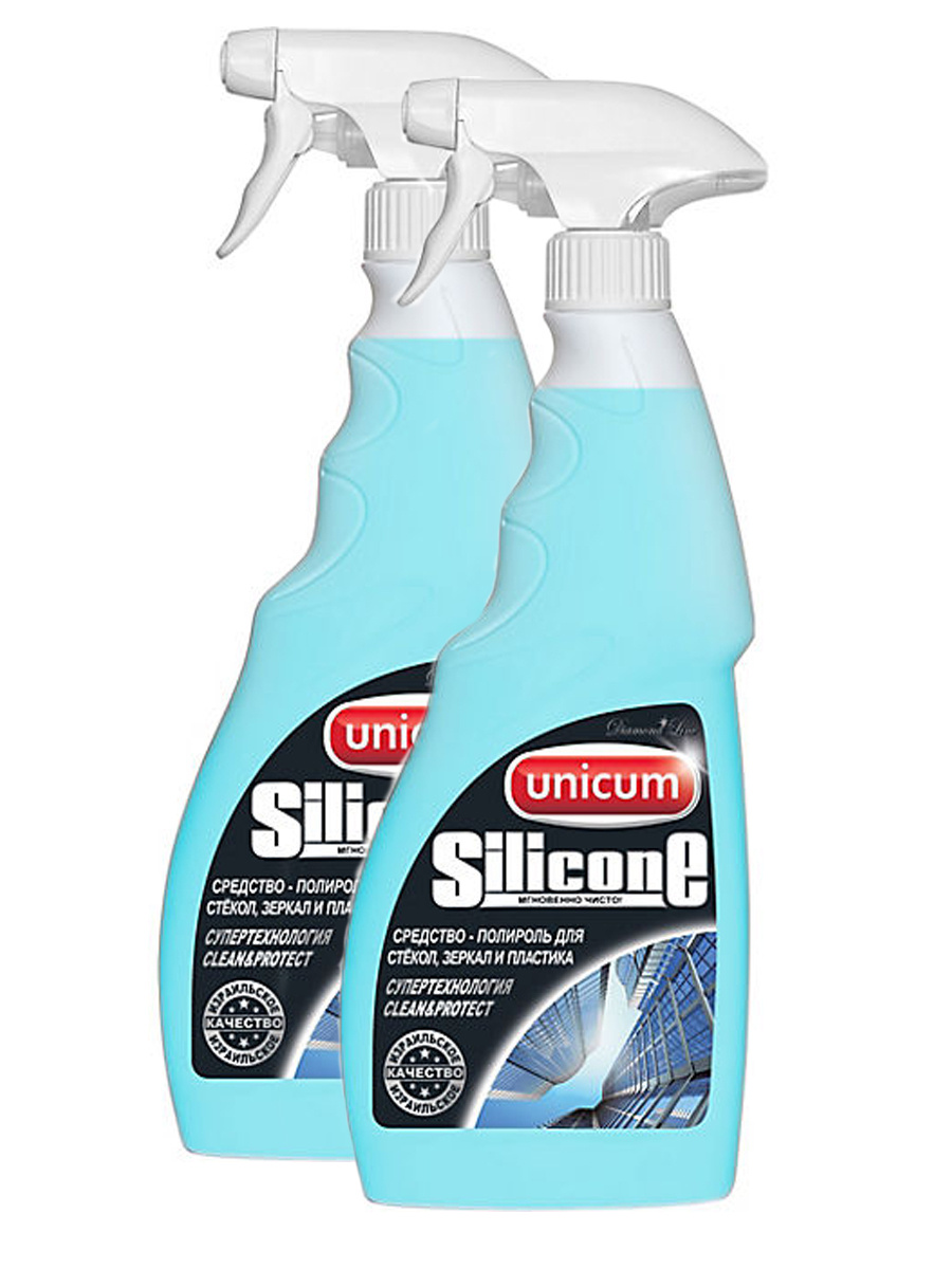 Unicum Средство для стекол и пластика Silicone, 500 мл 2 шт — купить в ...