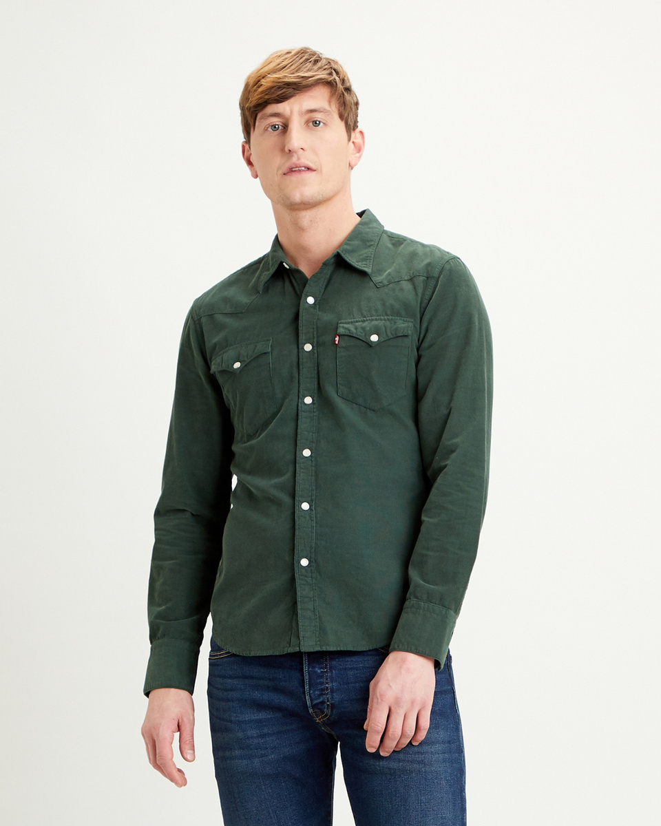 levi's green barstow western shirt