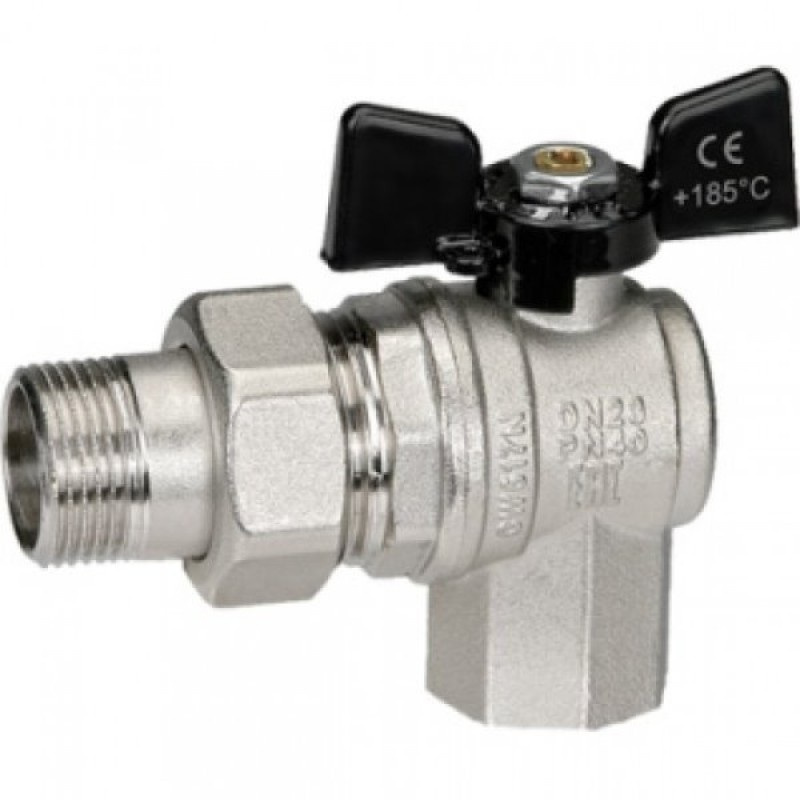 Кран шаровый американка 1/2 бабочка угловой латунь - купить по низкой ...