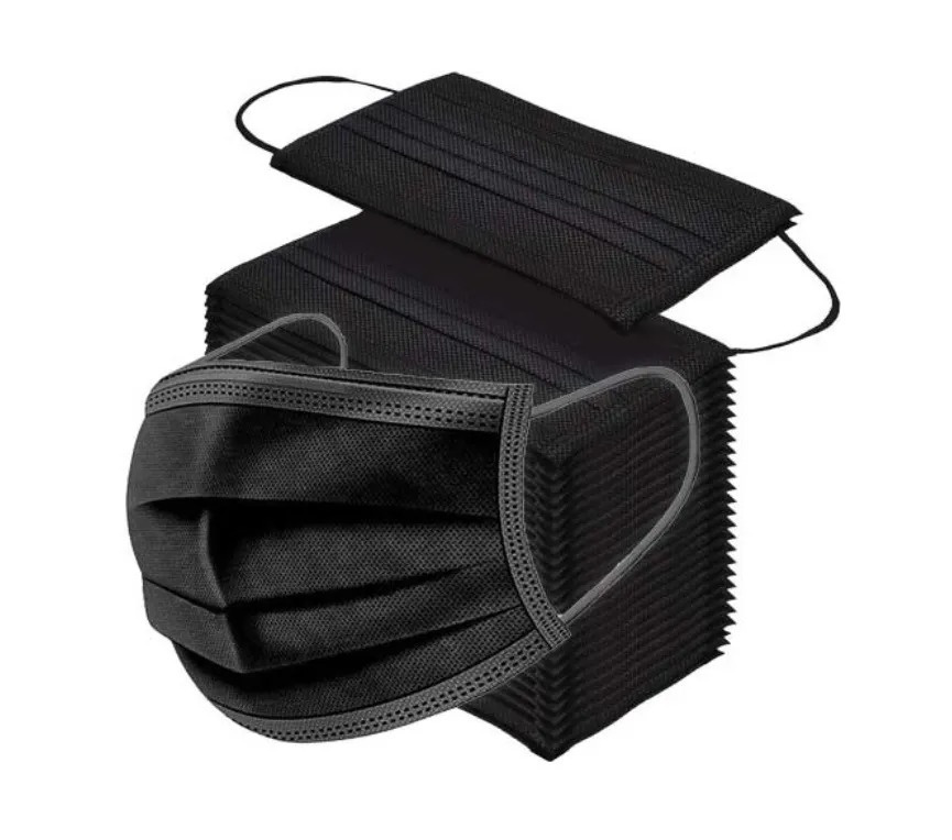 Маска гигиеническая Маска медицинская, черная МЕД ЭКСПЕРТ, 50 шт ...