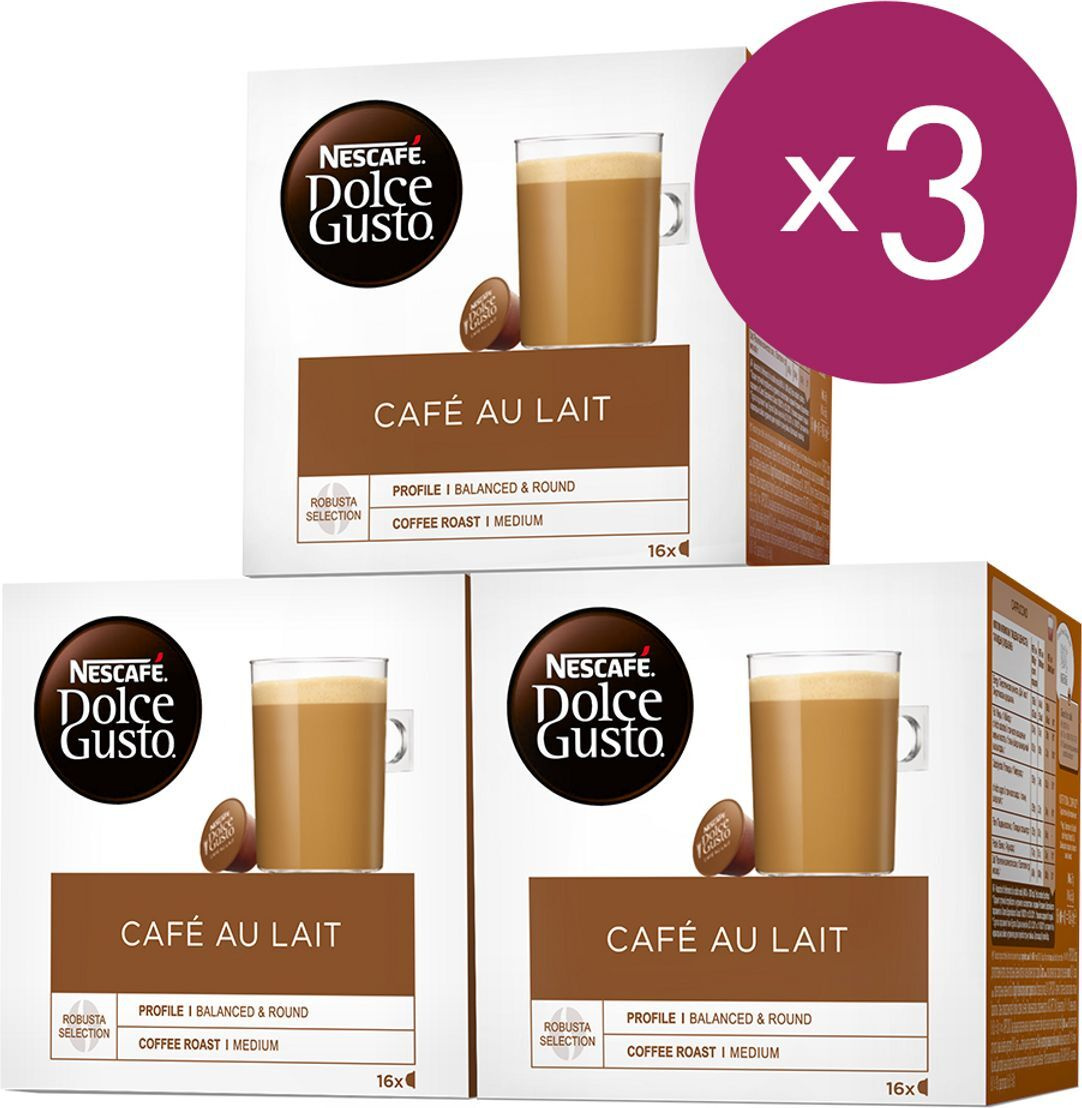 Кофе в капсулах Nescafe Dolce Gusto Café Au Lait, 3 упаковки по 16 капсул  #1