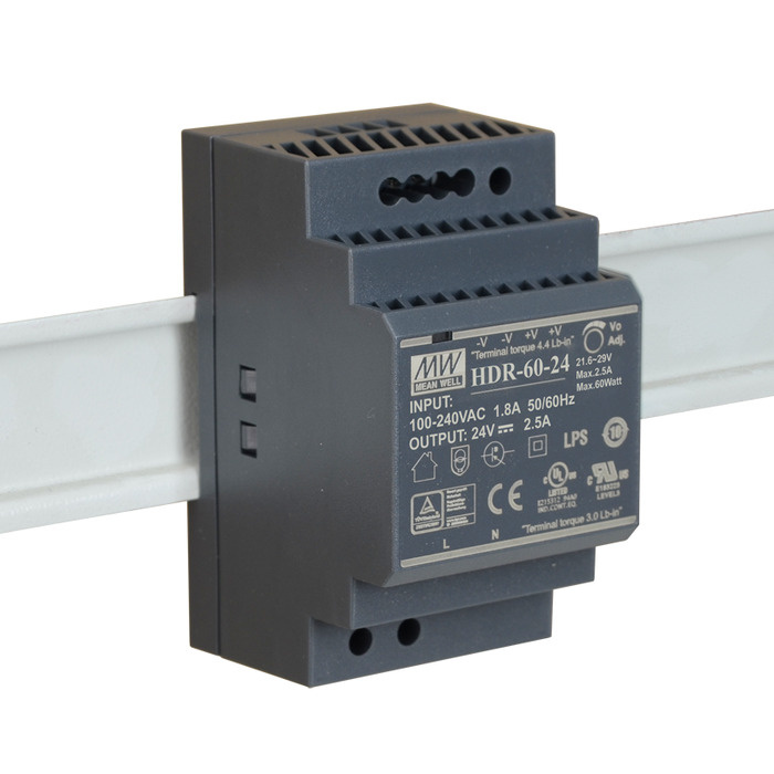 HDR-60-24 Блок питания на DIN-рейку 60Вт 24В 2.5А - купить по выгодной ...