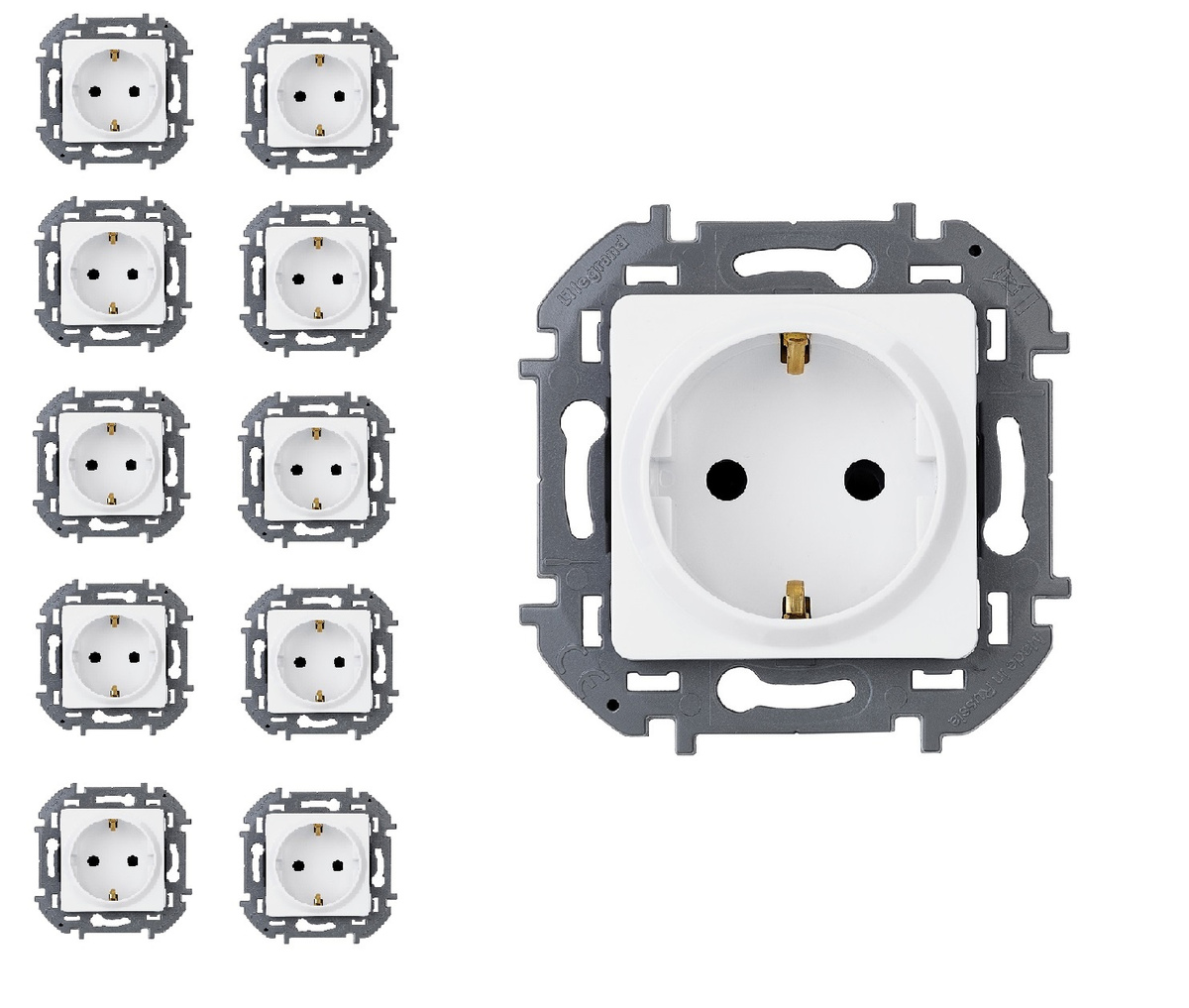 Legrand INSPIRIA Розетка 2К+З - немецкий стандарт - 16 А - 250 В белый ...