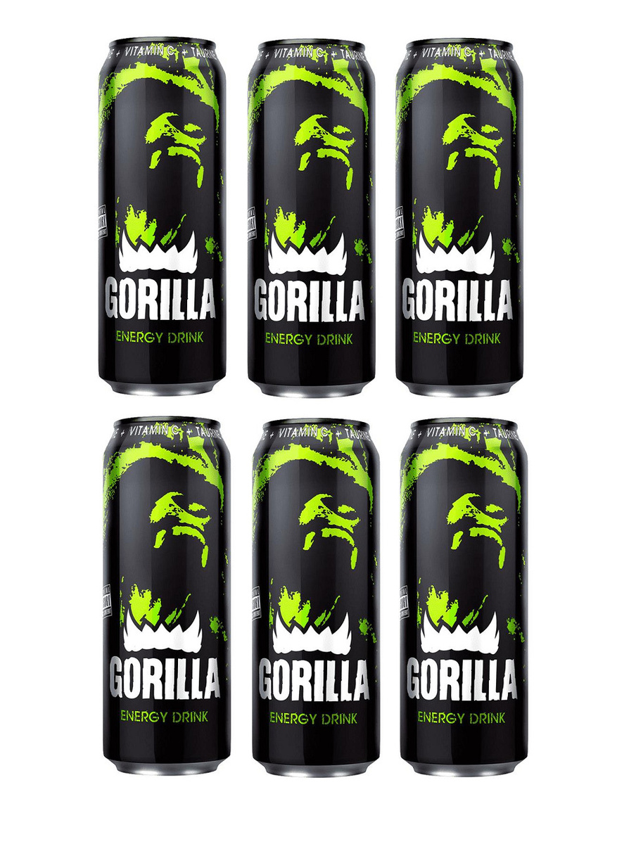Энергетический напиток Gorilla (Горилла) Классический 6 шт по 0,45 л, ж ...
