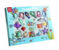 Набор ластиков Basir Qihao, разборные фигурки, ластик-игрушка "Морской мир" (17 шт), Ocean Park. Спонсорские товары