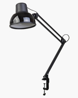 Настольный светильник Трансвит Бета-К черный, на струбцине, Е27, 60 Вт, 220 В, без лампы, для чтения, школьника, офиса, маникюра, мастера. Спонсорские товары