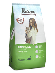 Сухой корм KARMY Sterilized Лосось для стерилизованных кошек и кастрированных котов 10кг.. Karmy Sterilized 😺