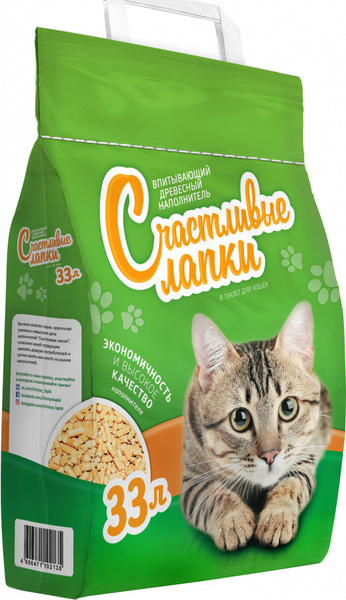 Счастливые лапки Наполнитель Древесный 12000г. - купить с доставкой по ...