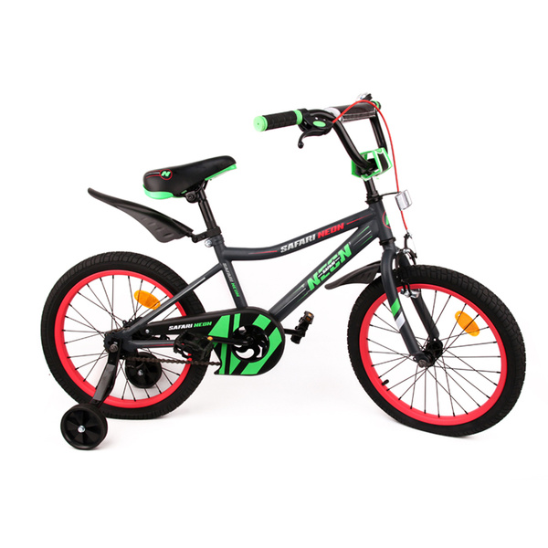 Велосипед детский двухколесный 18" SAFARI proff NEON, салатовый ...