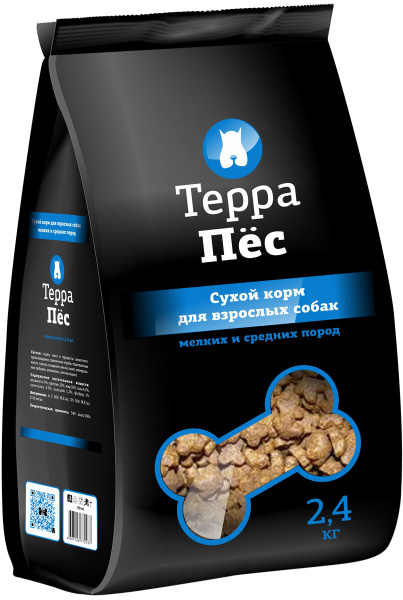 Сухой корм ТЕРРА ПЕС для взрослых собак маленьких и средних пород (2,4 ...