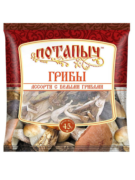 Потапыч Грибы сушеные Шампиньоны, Белые 45г. 1шт. купить на OZON по ...