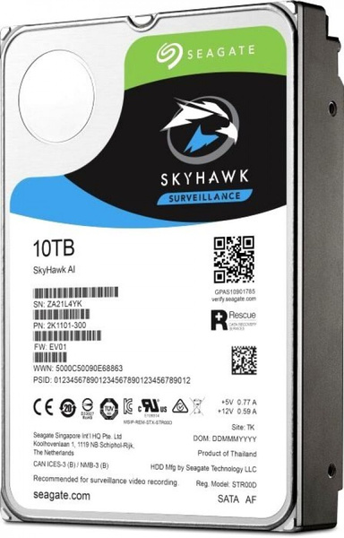 Жесткий диск 10Tb SATA-III Seagate SkyHawk AI (ST10000VE0008) HDD 10 ТБ ...