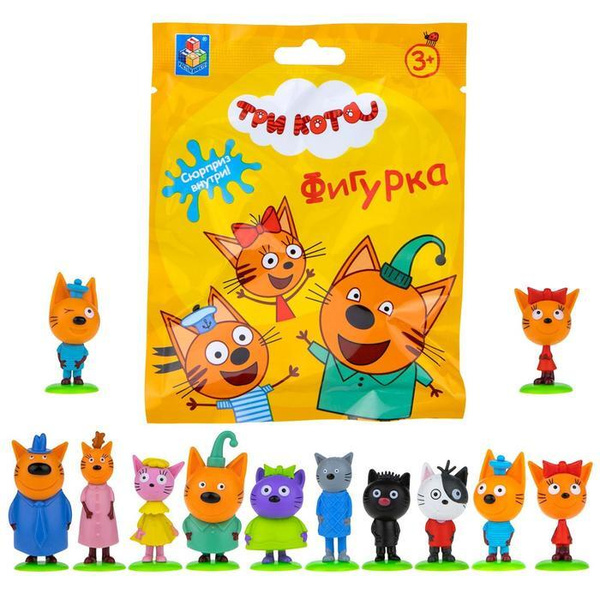 Игровой набор "Три кота", фигурки на подставке 12 видов 4-6,5 см, пазл ...