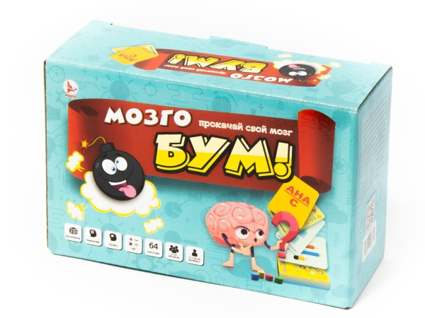 Настольная игра викторина "Мозгобум" / Для детей / Карточки / Фишки ...