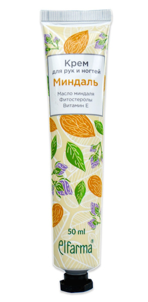 Elfarma, Крем для рук и ногтей Миндаль, увлажнение, питание, экстракт ...