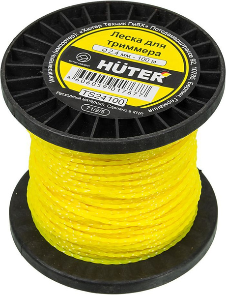 Леска для триммера Леска для триммера HUTER 2,4мм TS24100 (витой ...
