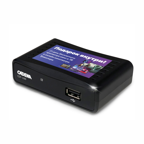 ТВ-ресивер Cadena TC CDT-100, черный купить по выгодной цене в интернет ...