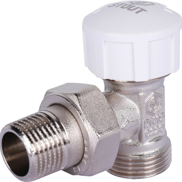 SVT-0002-100015 STOUT Клапан термостатический угловой, 1/2" х 3/4"ЕК ...