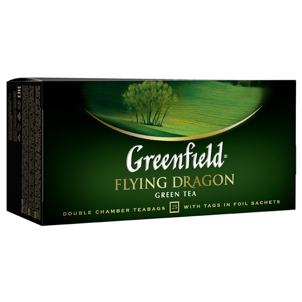 Чай Greenfield "Flying Dragon", зеленый, 25 фольг. пакетиков по 2г ...