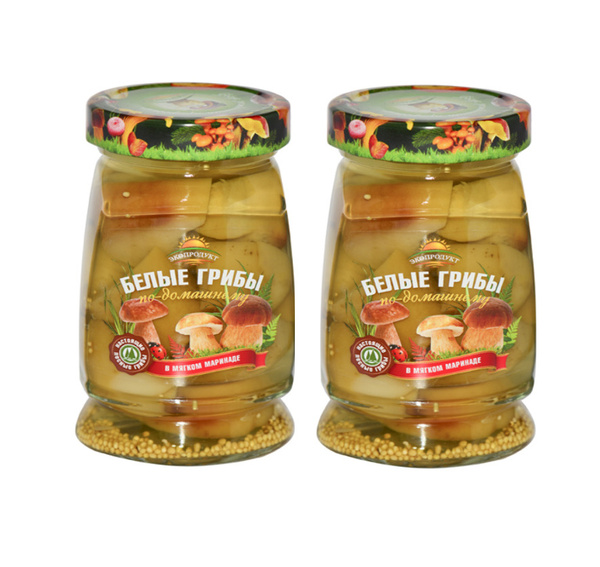Грибы Белые маринованные Экопродукт, 340г. цена за 2 штуки - купить с ...