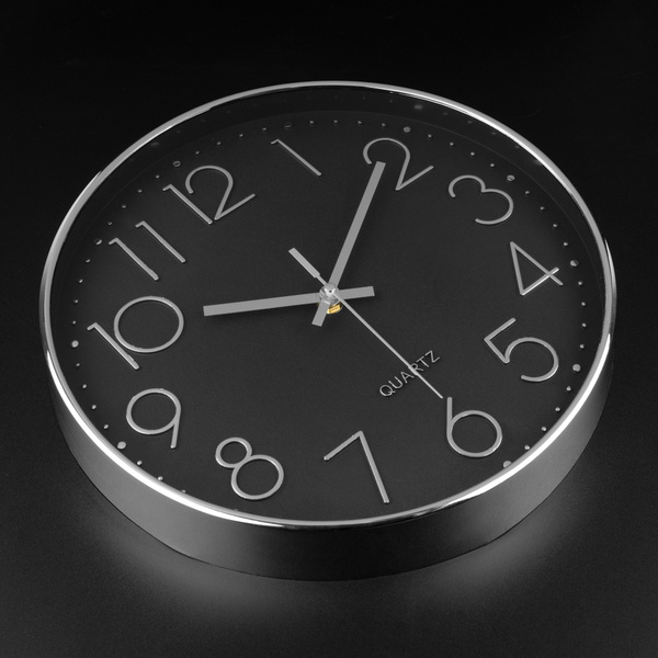 Часы настенные бесшумные Losso Premium Silver CW-30 (черные) - купить ...