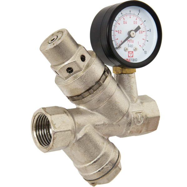 Редуктор давления с фильтром и манометром VALTEC, от 2 до 5 бар 1/2" VT ...