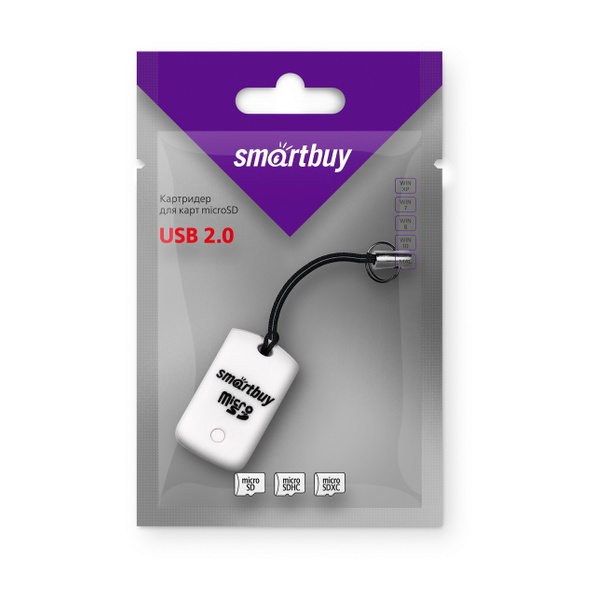Устройство чтения карт памяти SMARTBUY SBR-706-W MicroSD белый (20 ...