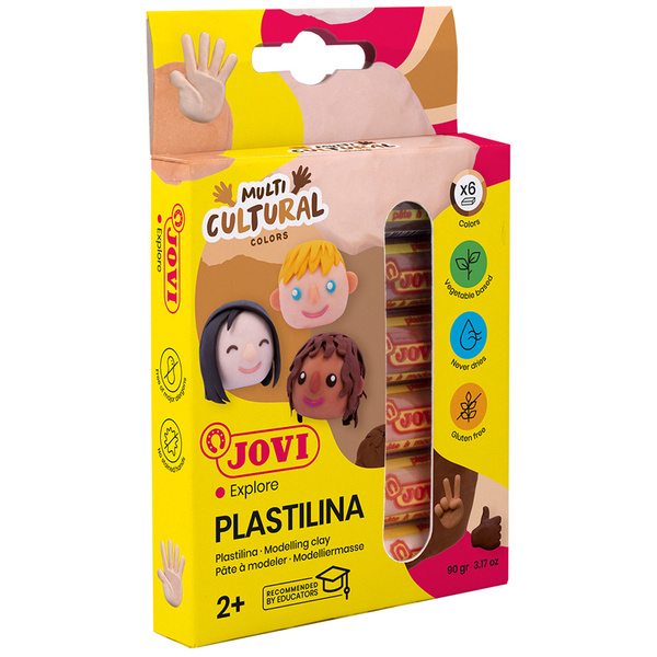 Пластилин для школы растительный JOVI, 6 цветов "Multicultural", 15г ...