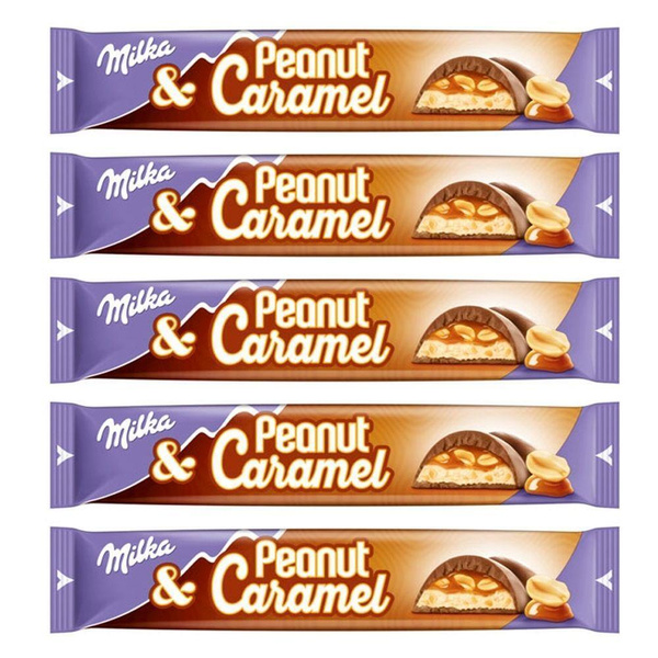MILKA / МИЛКА Молочный шоколад, Батончик с арахисом, карамелью ...