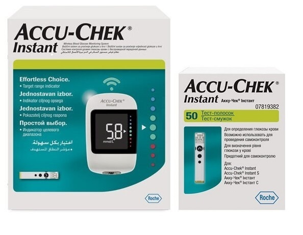 Глюкометр "Акку-Чек Инстант" (Accu-Chek Instant) + 60 тест-полосок ...