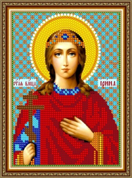 Алмазная мозаика набор со стразами икона Св. Ирина 14,3*19,3см - купить ...