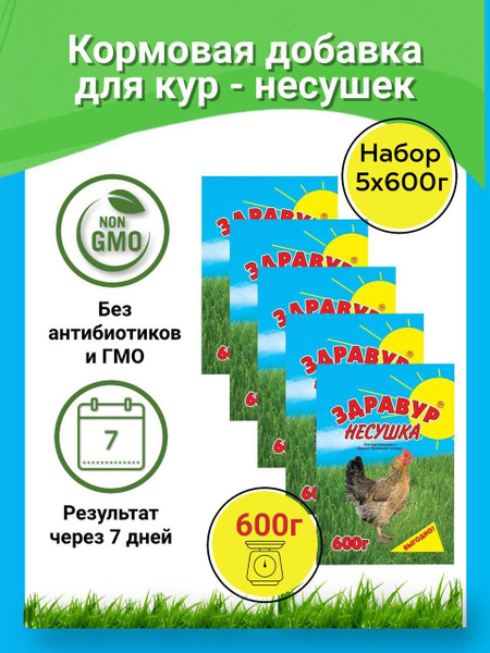 Премикс Здравур для кур Несушка 600 гр (комбикорм и витамины для ...