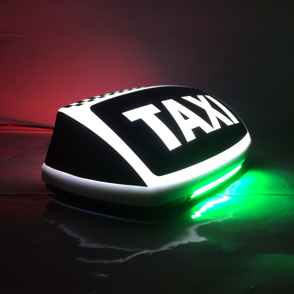Шашка фонарь знак такси "Мастер NEON", белый цвет, надпись TAXI ...