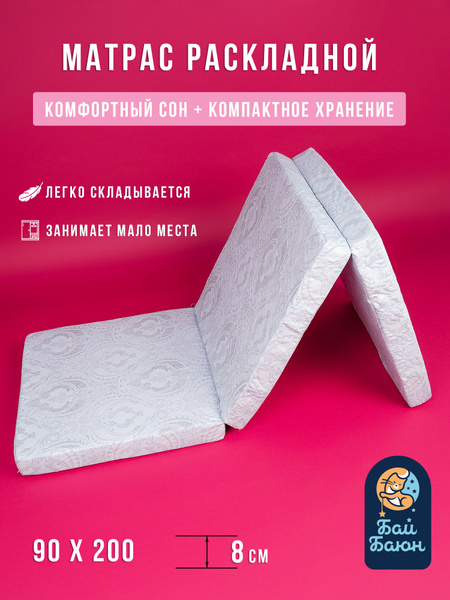 Складной матрас Бай-Баюн Складной матрас_синий-орнамент_Бай-Баюн ...